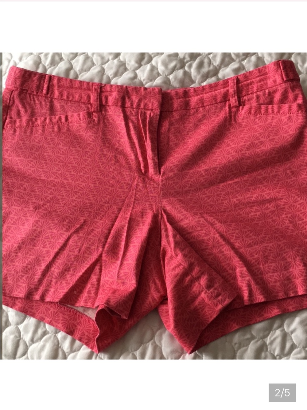 Laundry By Shelli Segal Coral Pink Patterned Bermuda Shorts